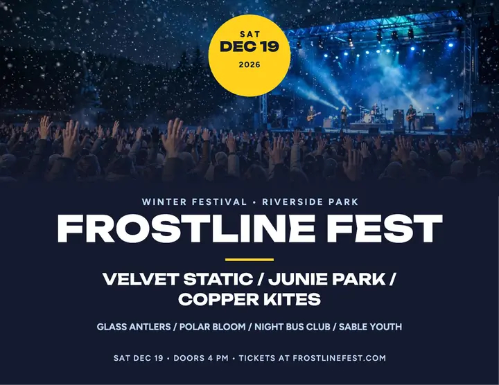 Frostline Fest winter lineup flyer template