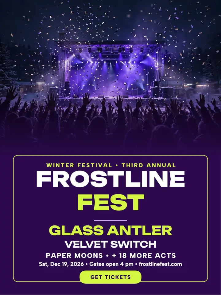 Frostline Fest winter lineup poster template
