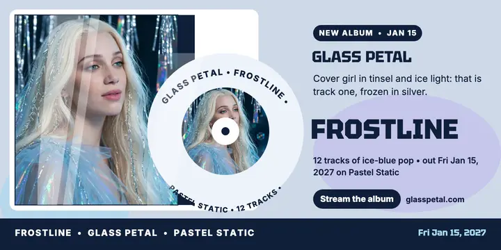 Glass Petal Frostline jewel case drop: album drop post template