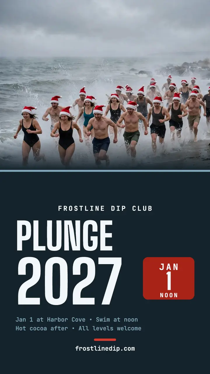 Frostline Dip Club polar plunge story template
