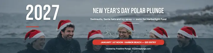 Frostline New Year polar plunge banner template