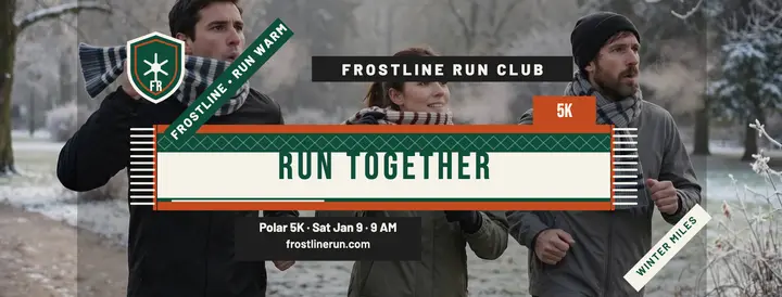 Frostline Run Club winter scarf cover template
