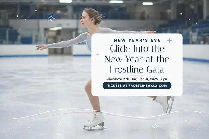 Frostline Gala New Year skating postcard template
