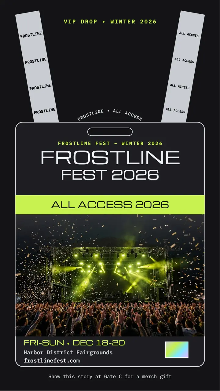Frostline Fest VIP laminate story template
