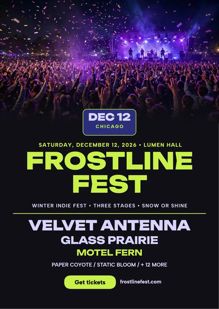 Frostline Fest lineup flyer template
