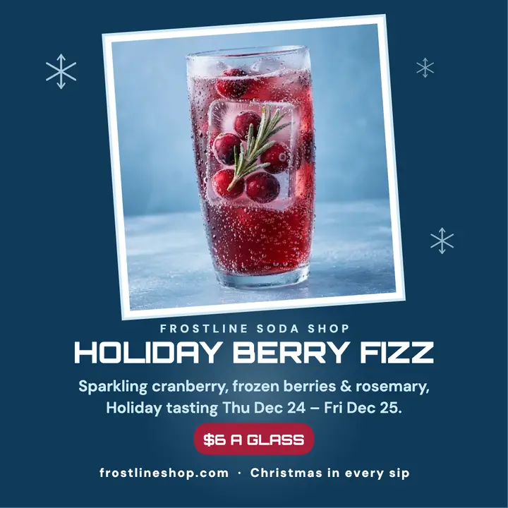 Frostline holiday berry fizz iced post template