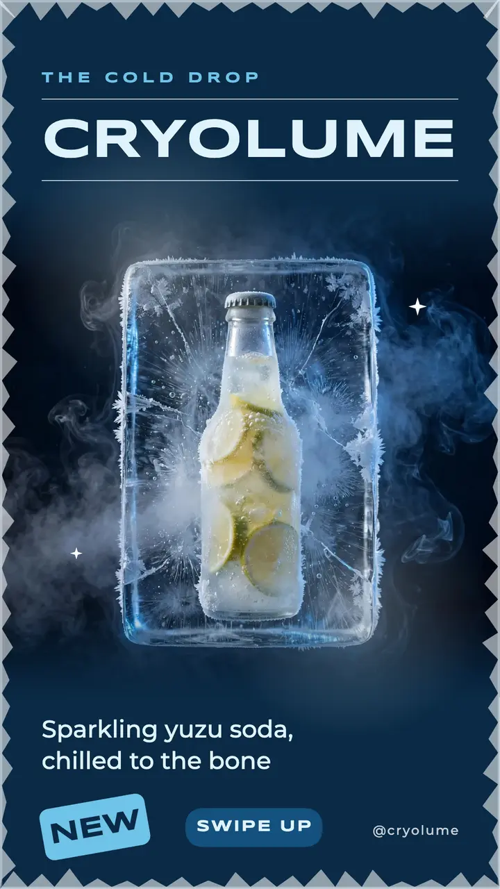 Cryolume sparkling yuzu soda launch story template
