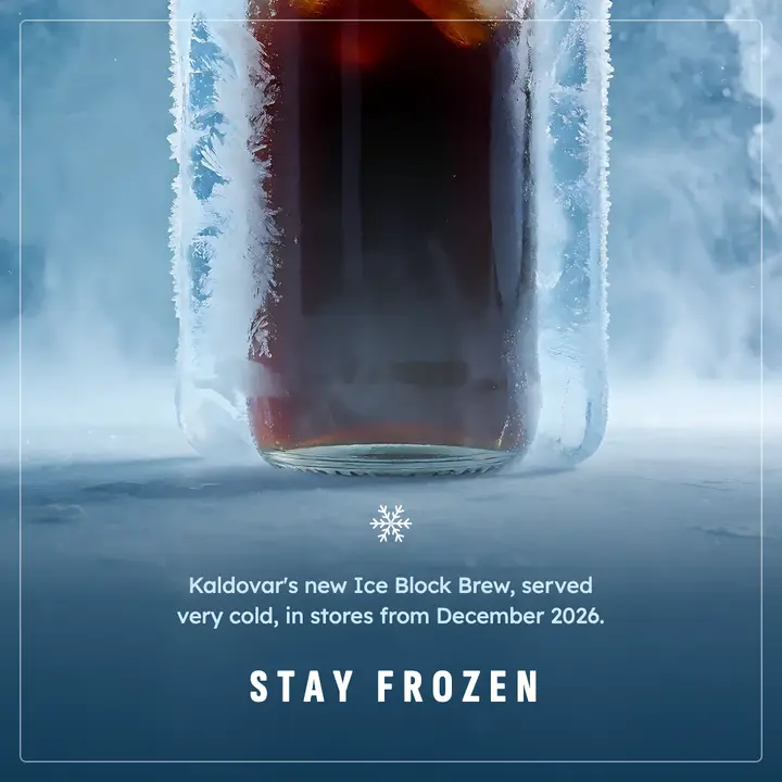 Kaldovar Cold Brew Ice Block Brew launch post: cold brew coffee launch post template