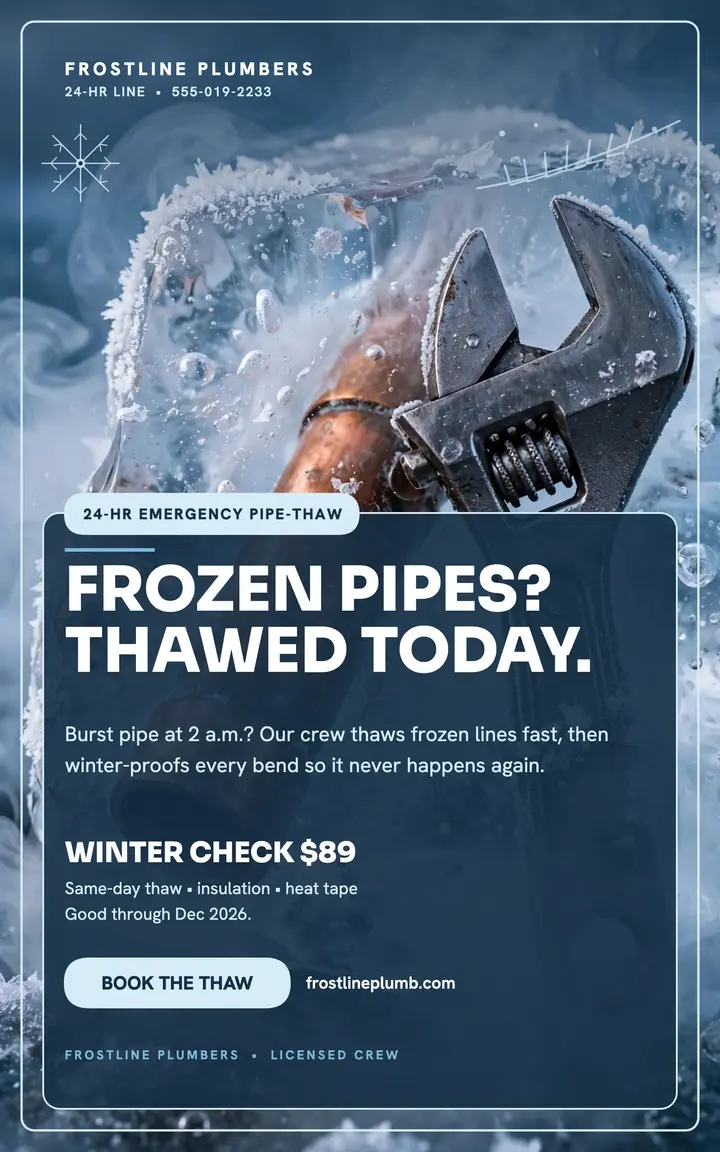 Frostline frozen pipe thaw promo guide template