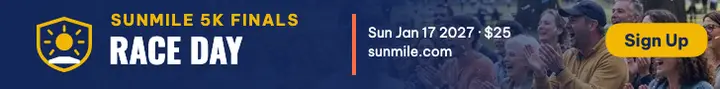 Sunmile 5K Finals race day leaderboard ad template