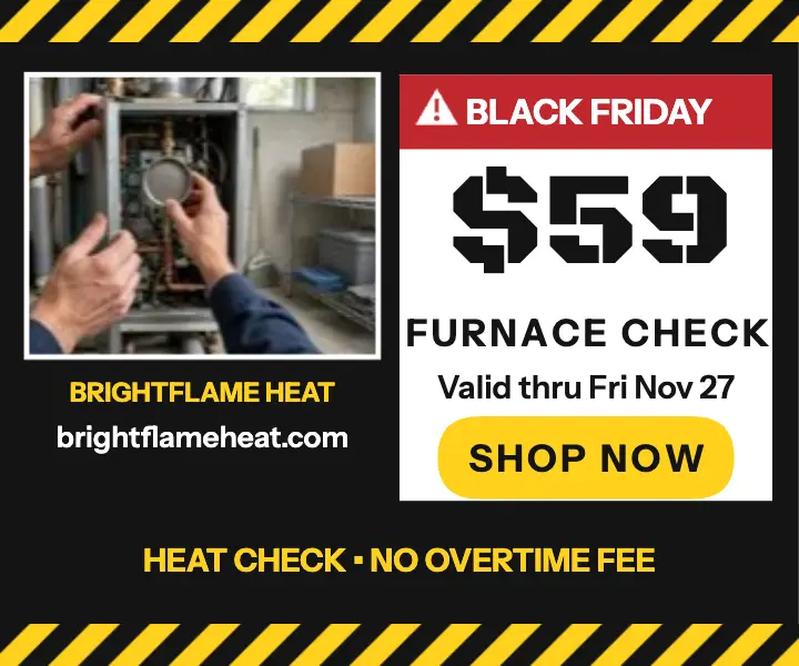 Brightflame furnace check Black Friday ad: furnace ad template