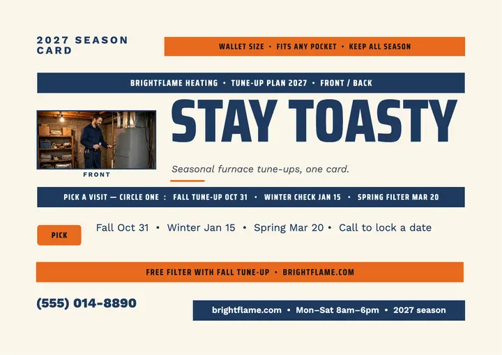 Brightflame furnace tune-up pocket schedule template