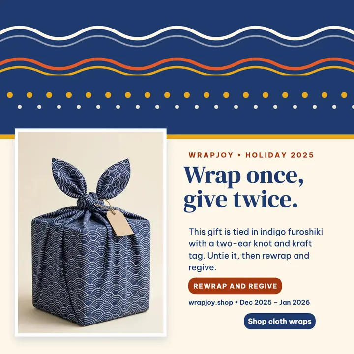 Wrapjoy furoshiki holiday gift post template