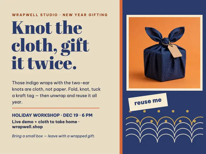 Wrapwell holiday wrap workshop slide: gift wrap workshop slide template