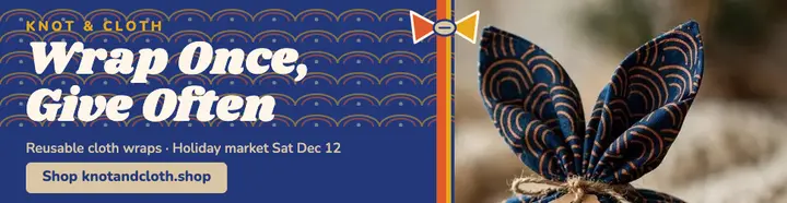Knot and Cloth holiday wrap billboard template