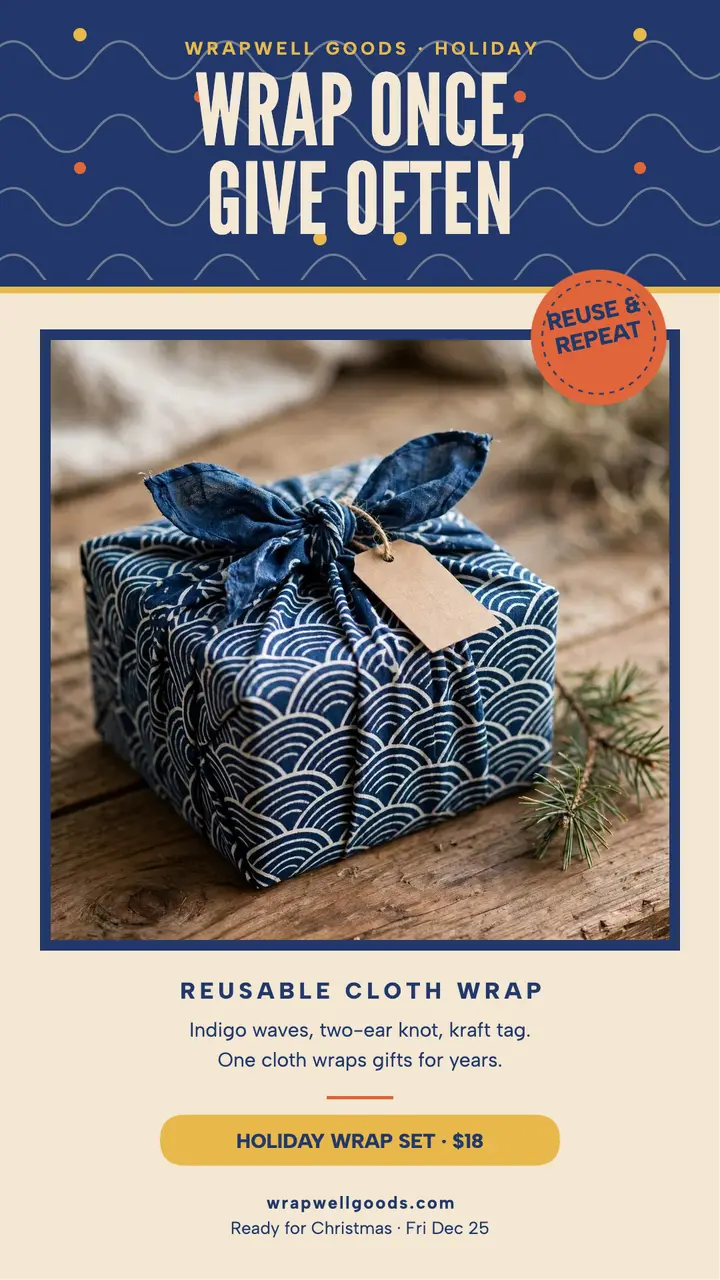Wrapwell holiday cloth wrap story template