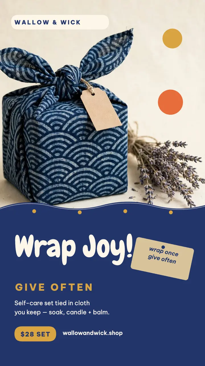 Wallow and Wick furoshiki gift story template