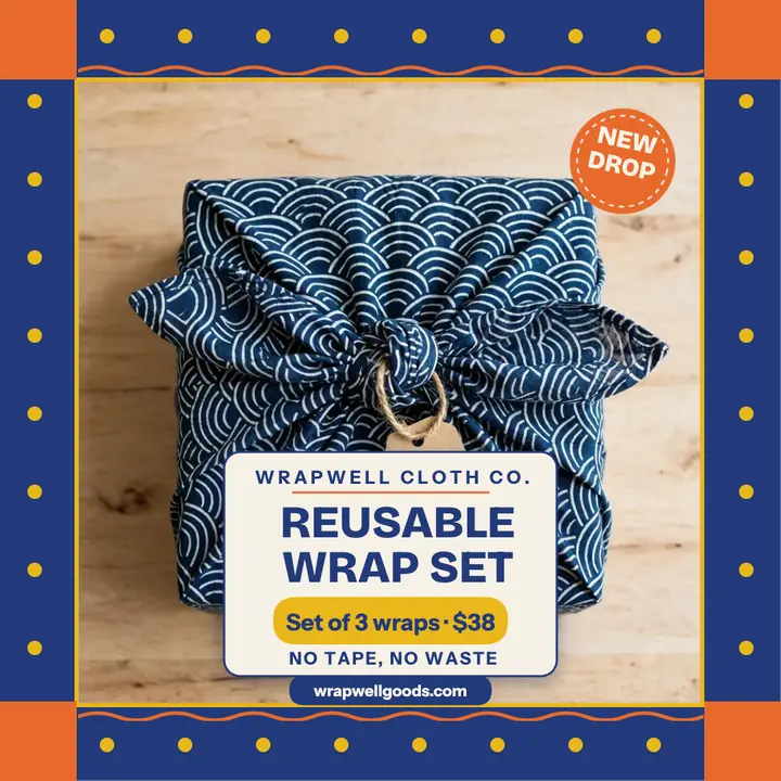 Wrapwell reusable wrap set launch post: reusable wrap set post template