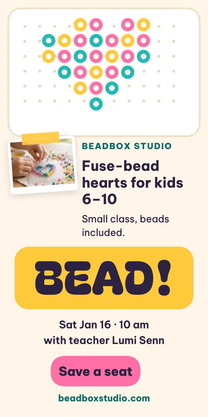 Beadbox fuse bead class half page ad template
