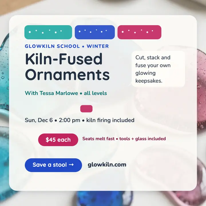 Glowkiln fused ornament class post template