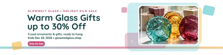 Glowmelt Glass holiday sale banner: glass ornament sale banner template