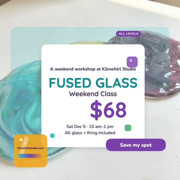 Kilnwhirl fused glass weekend class post template