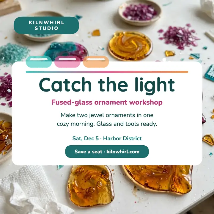 Kilnwhirl fused-glass ornament workshop post template