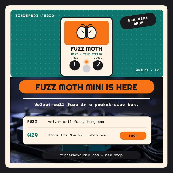 Fuzz Moth Mini pedal launch post template