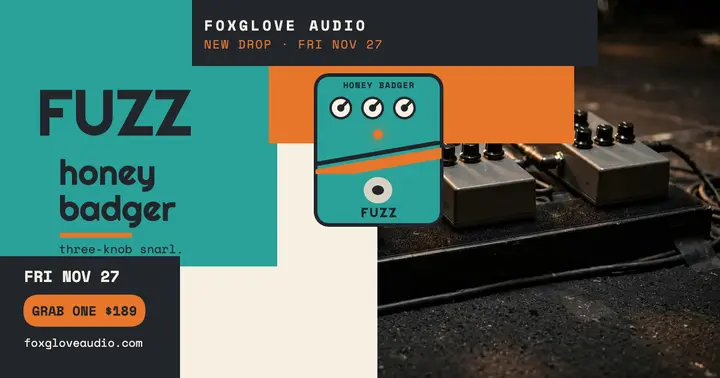 Honey Badger Fuzz pedal drop post: fuzz pedal drop post template