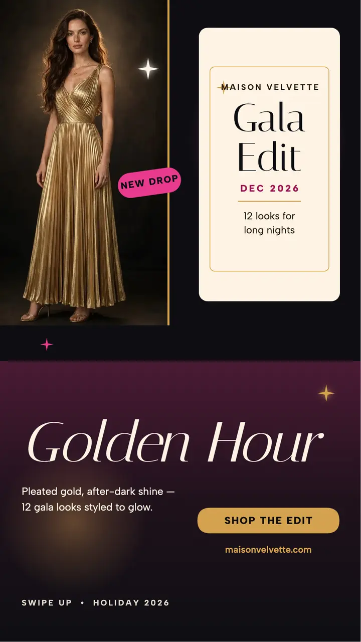 Maison Velvette golden hour gala story template