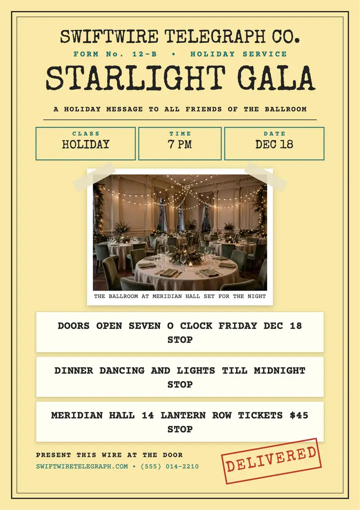 Starlight Gala telegram flyer template