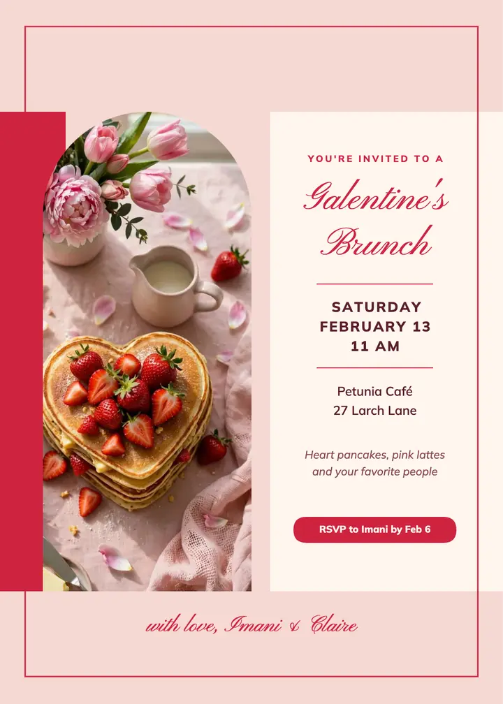 Galentine's brunch invitation template