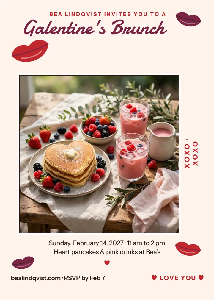 Bea's Galentine's Brunch invitation template
