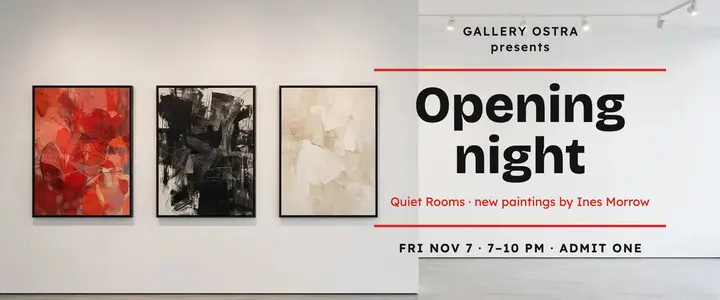 Gallery opening night ticket template