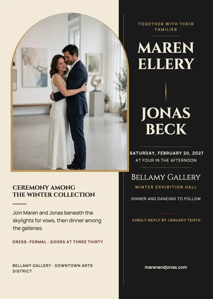Maren and Jonas gallery wedding invitation: wedding invitation template