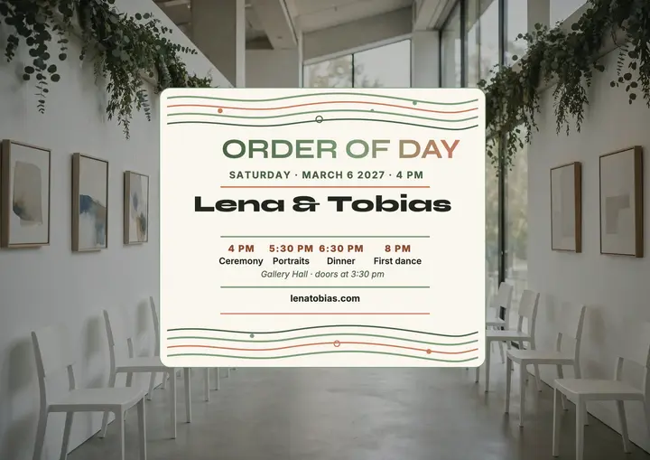 Lena and Tobias gallery order of day template