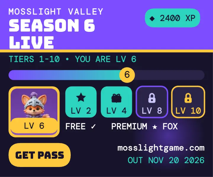 Mosslight Valley Season 6 pass launch ad template