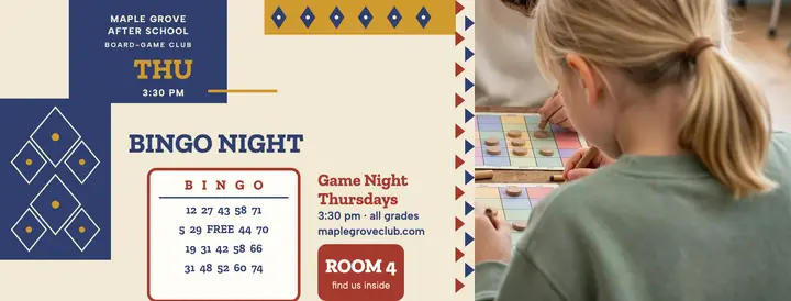Maple Grove bingo night club cover template