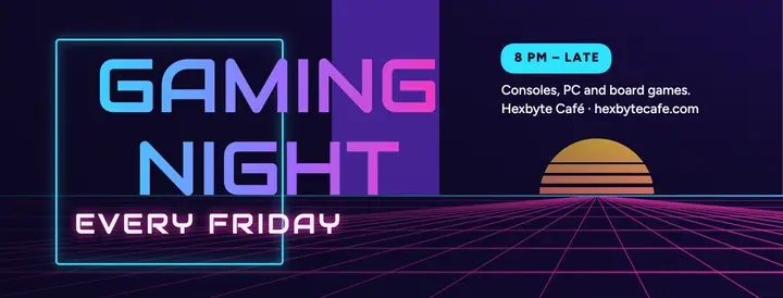 Gaming night neon cover template
