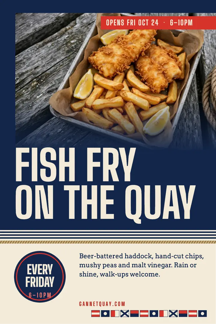 Gannet Quay Friday fish fry poster template