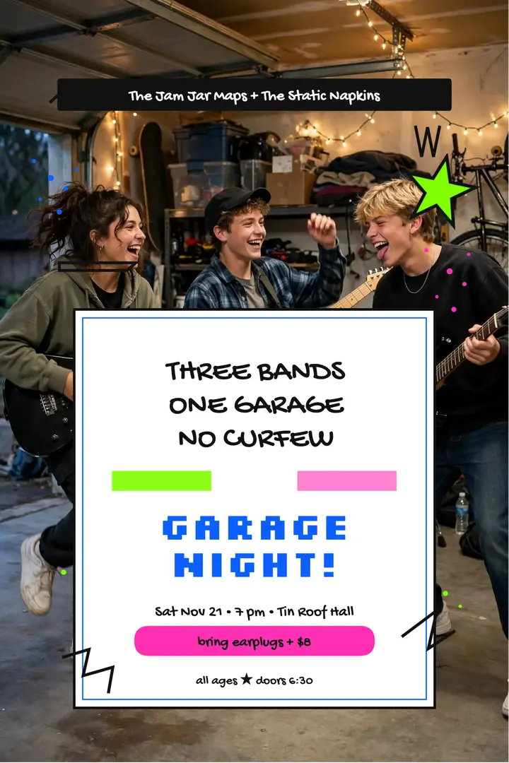 Jam Jar Maps garage gig poster template