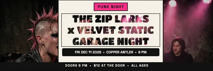 Zip Larks punk gig halftone header template