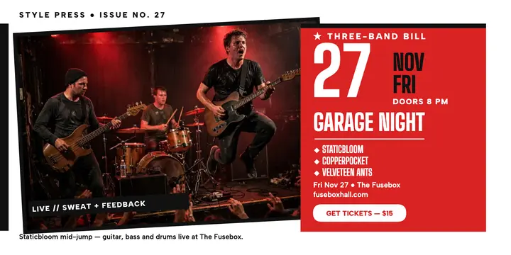 Garage night at The Fusebox post template