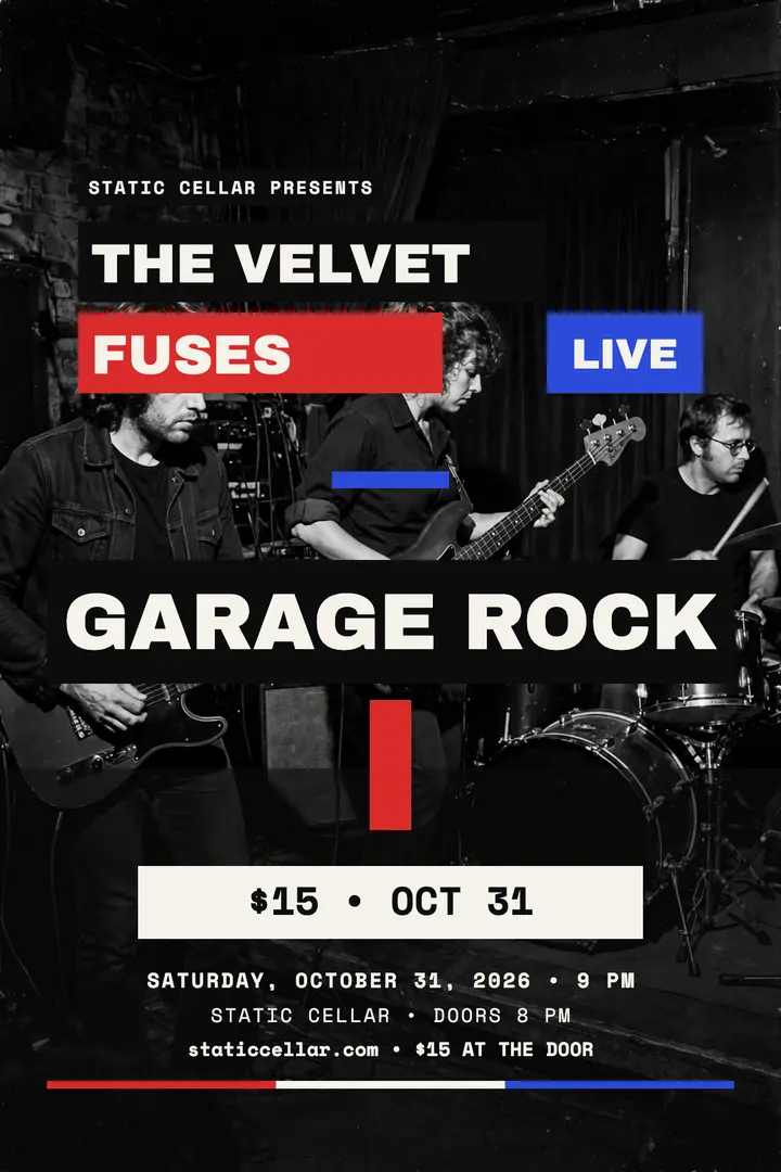Velvet Fuses garage rock night poster template