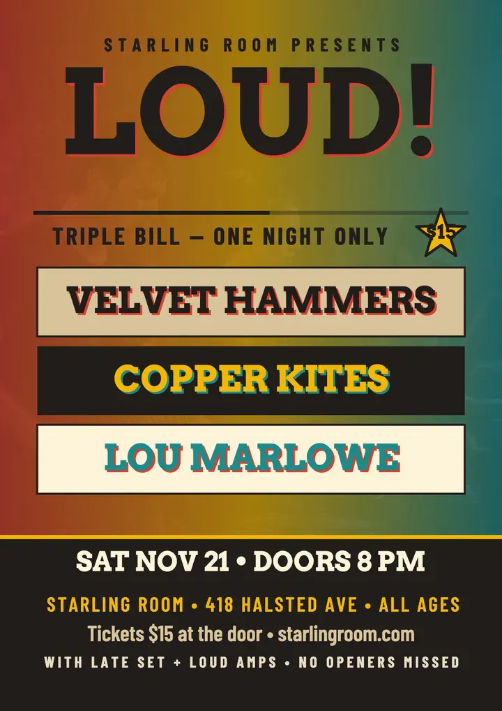 Loud triple bill garage flyer template