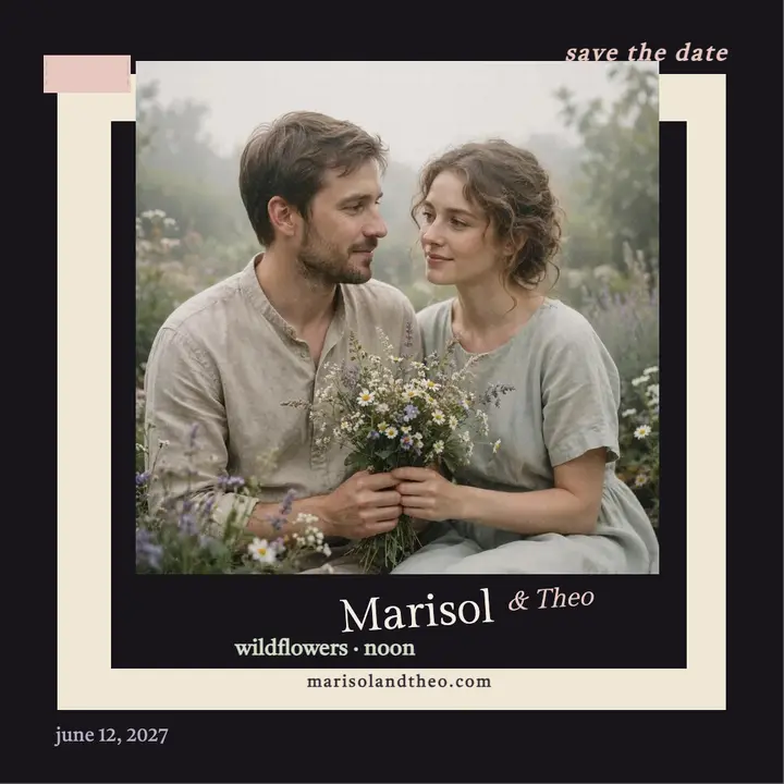 Marisol and Theo garden save date template