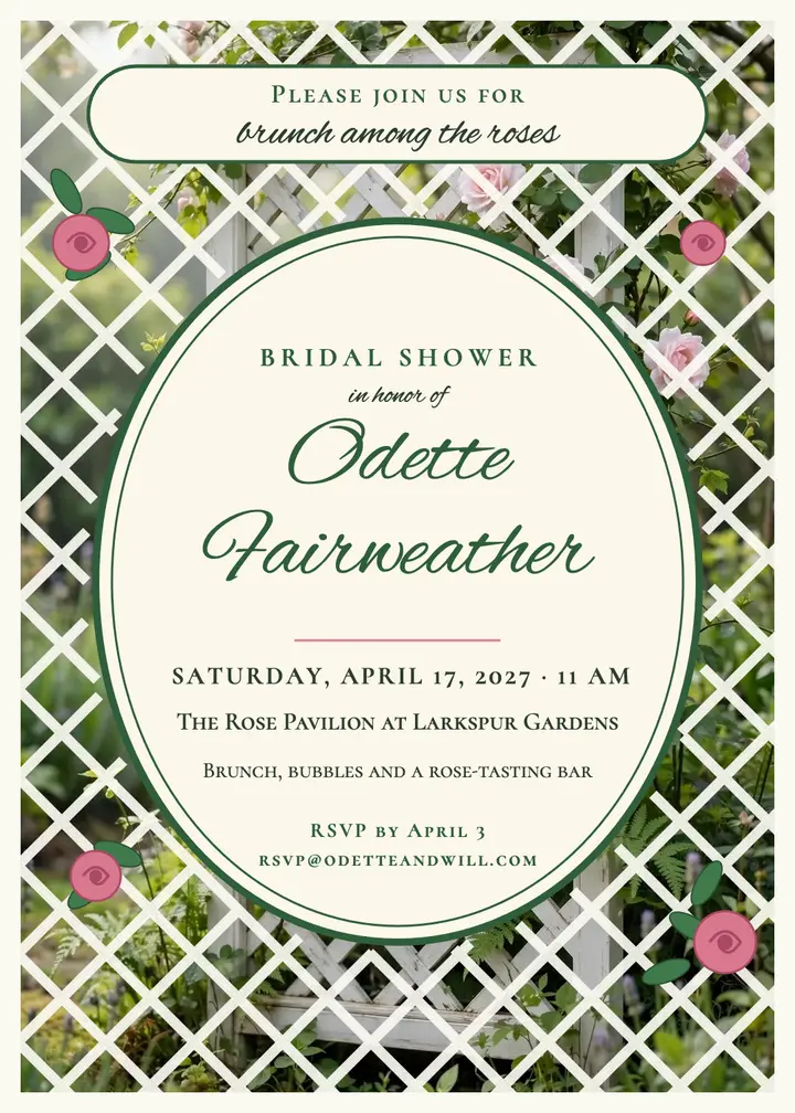 Odette garden bridal shower template