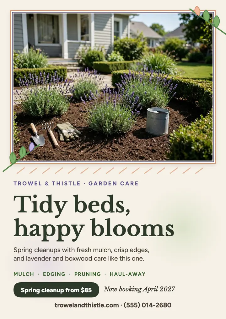Trowel and Thistle spring cleanup flyer template