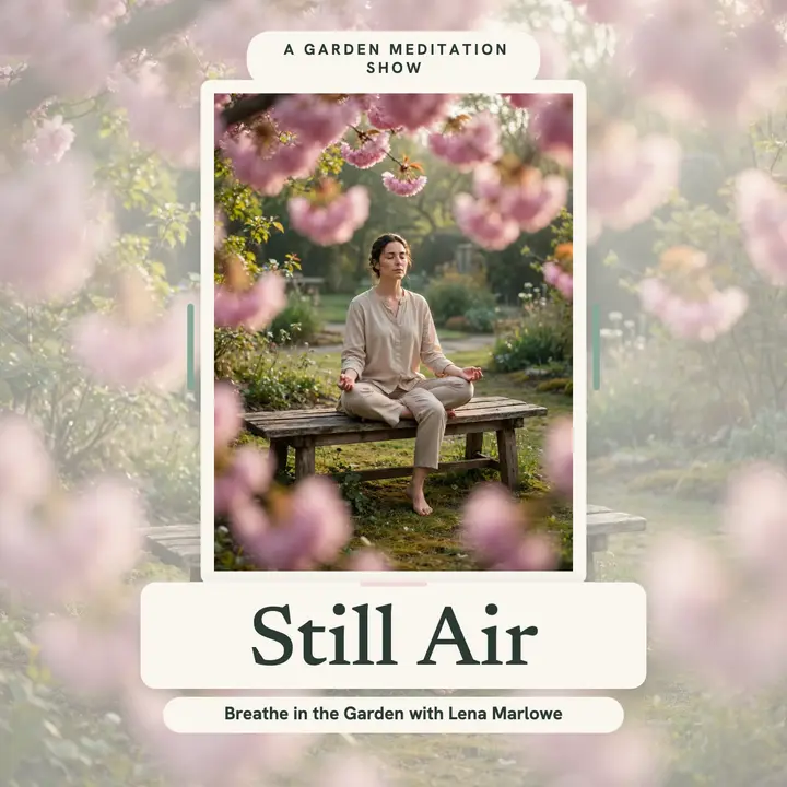 Still Air garden meditation podcast cover template