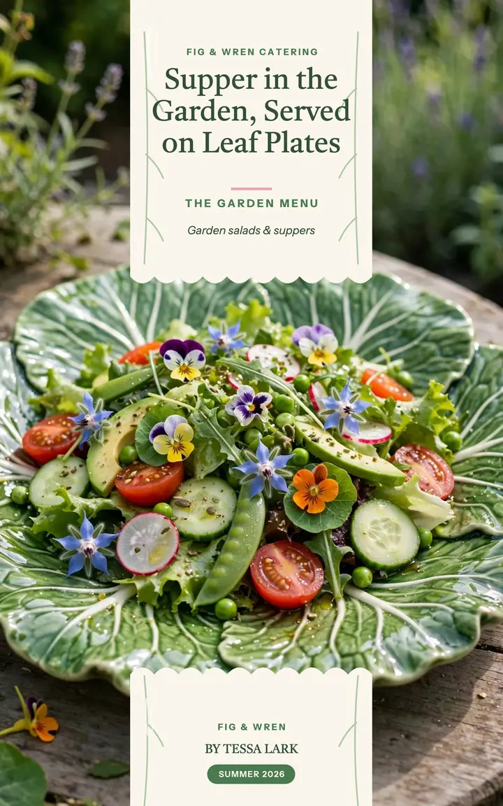 Fig and Wren garden menu ebook cover template